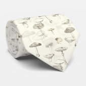 Cravate Botanique Beige White Forest Motif (Roulé)