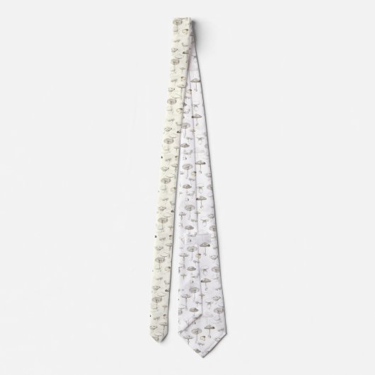 Cravate Botanique Beige White Forest Motif (Dos)