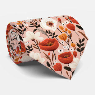 Cravate Botanique Boho Automne Fleur sauvage Meadow Motif
