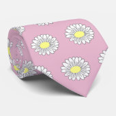 Cravate Botanique Daisy Pastel Fleur rose (Roulé)