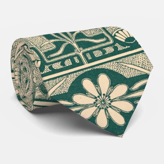 Cravate Botanique décorative Art nouveau Motif (Roulé)