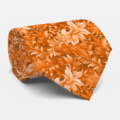 Cravate Botanique Orné Orange Brûlé (Roulé)