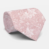 Cravate Botanique Orné Rose Champagne (Roulé)