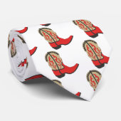 Cravate Botte de cowboy rouge (Roulé)