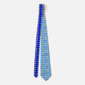 Cravate Bouches en bleu foncé, orange et turquoise (Dos)