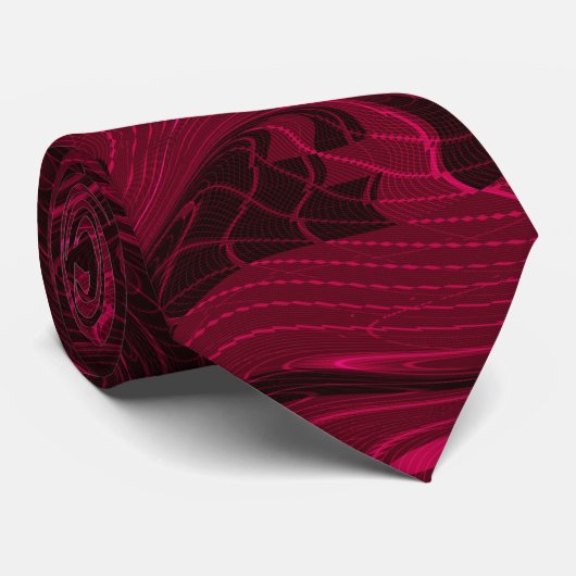 Cravate Boucles Magenta (Roulé)
