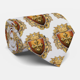 Cravate Bouclier Couronne Biseautée