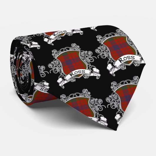 Cravate Bouclier de tartan de Ross (Roulé)
