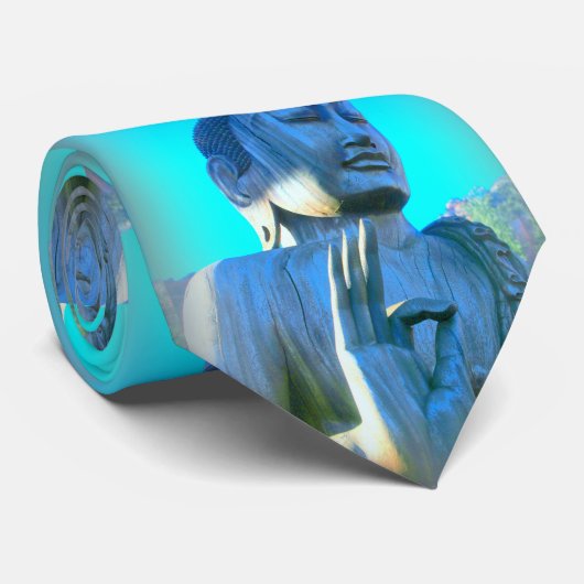 Cravate bouddha bleu (Roulé)