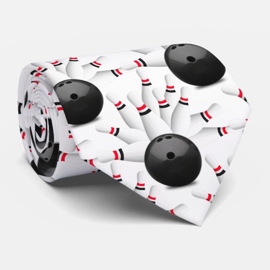 Cravate Boule de Bowling et Pins (Roulé)