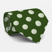 Cravate Boule de golf partout en vert pour golfeur (Roulé)
