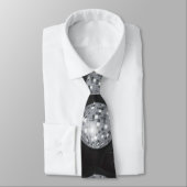 Cravate boule disco argent (Attaché)