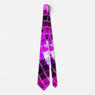 Cravate Boule Disco Purple Mirror