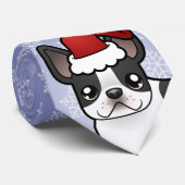 Cravate Bouledogue français de Noël (Roulé)