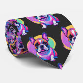 Cravate Bouledogue français Pop Art (Roulé)