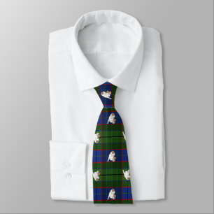 Cravate Bouledogue vert de tartan