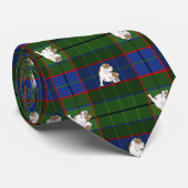 Cravate Bouledogue vert de tartan (Roulé)