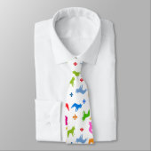 Cravate Bouledogues français colorés (Attaché)