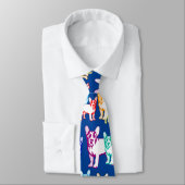 Cravate Bouledogues français colorés (Attaché)