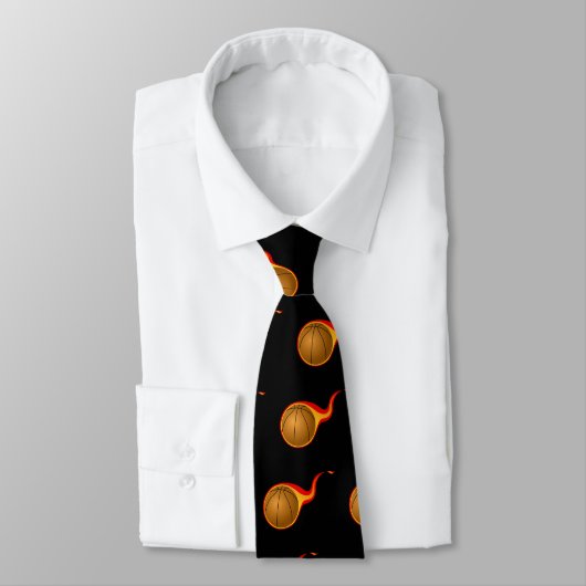 Cravate boules de basket flamboyantes (Attaché)