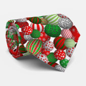 Cravate Boules de Noël 3D (Roulé)