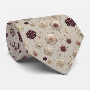 Cravate Boules de Noël Élégantes Vintage Plum Or