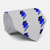 Cravate Boulon de tonnerre bleu de foudre (Roulé)