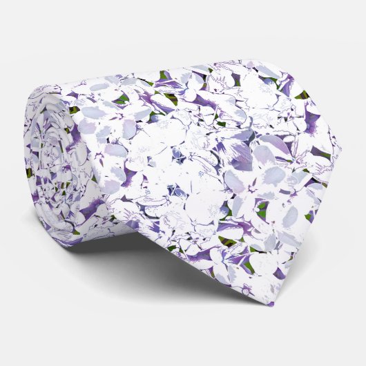 Cravate Bouquet de fleurs d'aquarelle d'hydrangées. (Roulé)