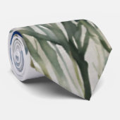 Cravate Bouquet de fleurs Elégante aquarelle Bleu élégant (Roulé)