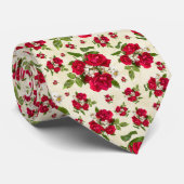 Cravate Bouquet Red Roses Élégante photo florale (Roulé)