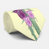 Cravate Bouquet Rose pourpre (Roulé)