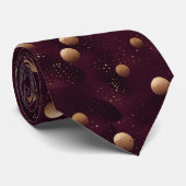 Cravate Bourgogne avec motif pois or (Roulé)