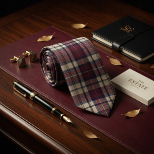 Cravate Bourgogne Domaine Plaid Luxe