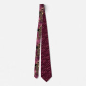 Cravate Bourgogne et Or Série Design Léopard 10 (Dos)