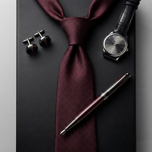 Cravate Bourgogne Luxe Diamant Noir