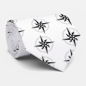 Cravate Boussole nautique noire (Roulé)