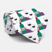 CRAVATE BOUTEILLE, VERRES ET RAISINS DE VIN ROUGE (Roulé)