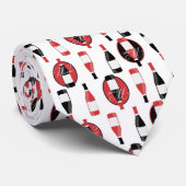 Cravate Bouteilles de vin motif rouge et noir (Roulé)