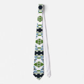 Cravate Bouton Bohème Chintz 1 Bleu Vert Pin (Devant)