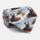 Cravate Bouviers Des Flandres Chien à Sledge Noël (Roulé)