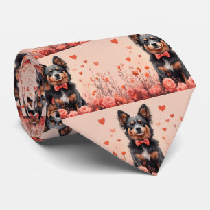 Cravate Bovins australiens avec des roses - Saint-Valentin