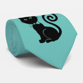 Cravate Bow Chat Turquoise (Roulé)