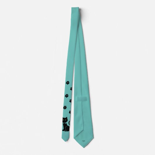 Cravate Bow Chat Turquoise (Dos)