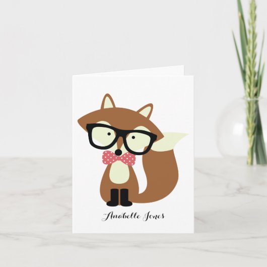 Cravate Bow Hipster Fox Follot Merci Notes (Devant)