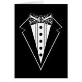 Cravate Bow noir et blanc avec Tux (Devant)
