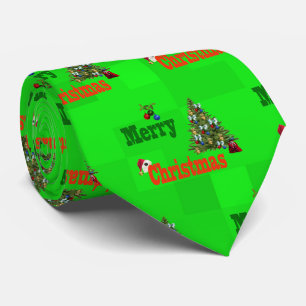 Cravate Bowles De Pelouse Rouge Et Vert, Necktie De Noël
