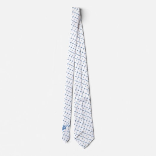Cravate Bowling Pins Bowling Ball Blue Check Necktie (Dos)