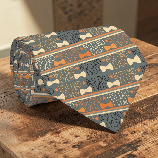 Cravate Bowtie Best Dad Ever Pattern Necktie Tie
