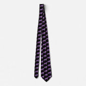 Cravate Boxer Chien Silhouette Violet Couleurs Noir Cou (Dos)