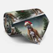 Cravate Boxer dans la neige de Noël (Roulé)